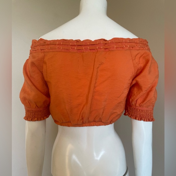 Caribbean Joe Orange Cropped Top Size Medium - Picture 4 of 7